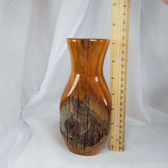 Boundry Line Rustic Handcrafted Wood Fence Post Vase 7" Dixie Wajdic, Montana - Picture 9 of 11